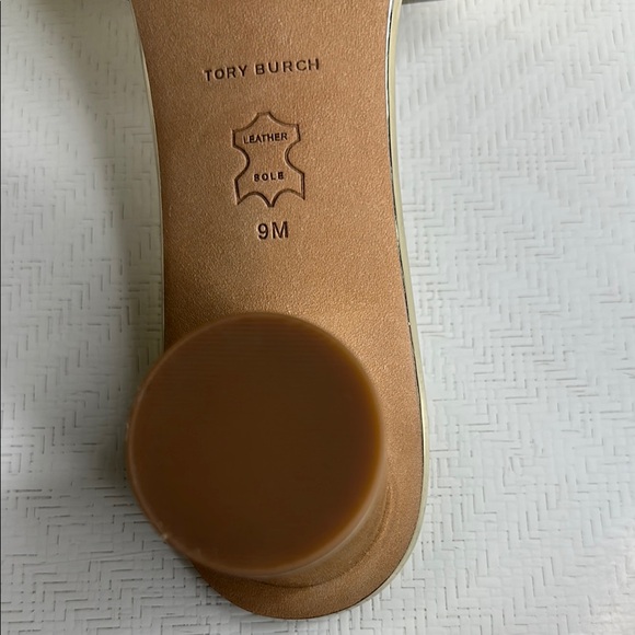 Tory Burch Sandals | Tory Burch Ines Gold Metallic Mules Size 9 - Picture 6 of 10